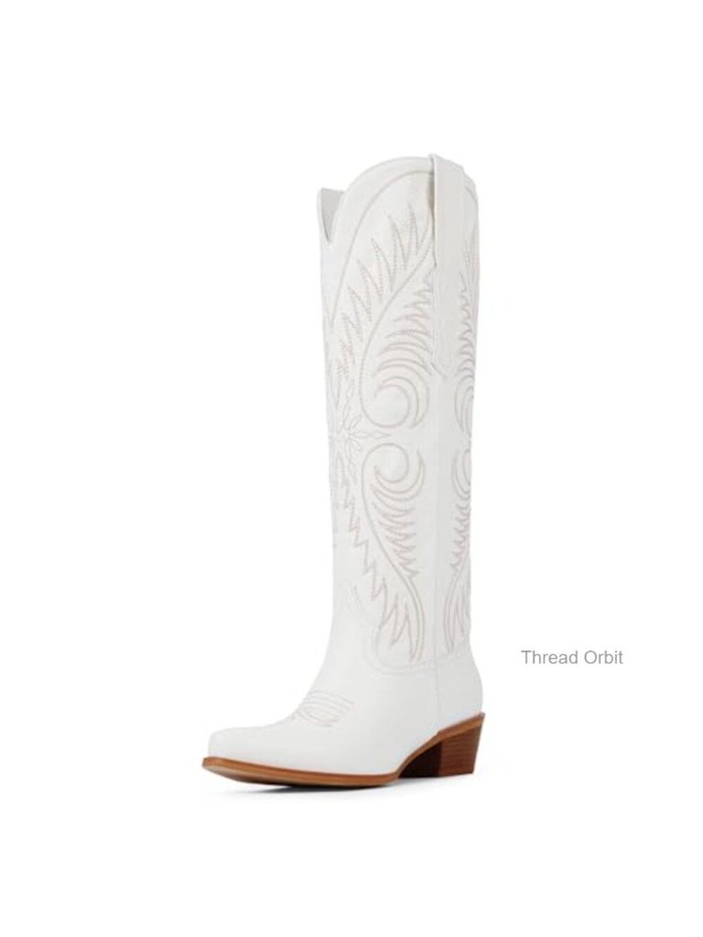 Women's Knee High Cowboy Boots Embroidered Western Cowgirl Boots Faux Leather